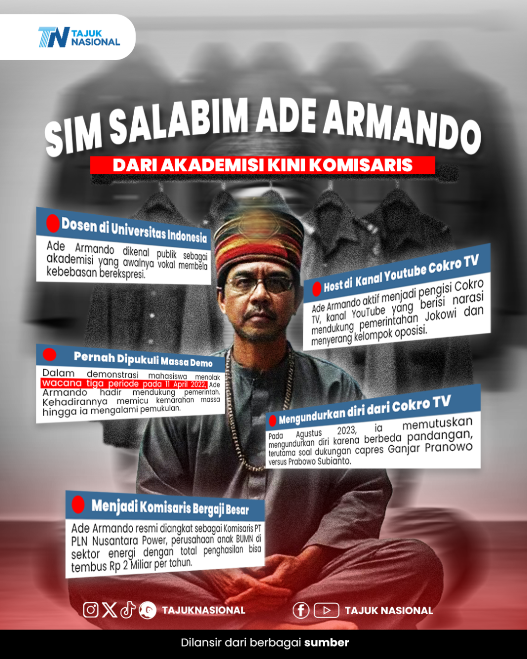 Transformasi Mengejutkan: Ade Armando Komisaris PLN Bergaji Rp 2 Miliar per Tahun